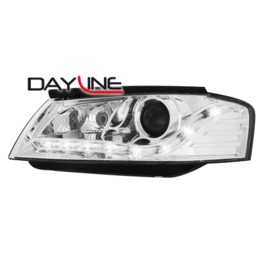 DAYLINE headlights AUDI A3 8P 03-08 _drl-optic _ chrome