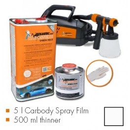 Kit de pintura branco glossy, m&aacute;quina + 5 L Carbody Spray Film + 500 ml thinner