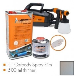 Kit de pintura urban silver metallic matt, m&aacute;quina + 5 L Carbody Spray Film + 500 ml thinner