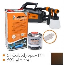 Kit de pintura frozen brown metallic matt, m&aacute;quina + 5 L Carbody Spray Film + 500 ml thinner