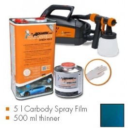 Kit de pintura laguna blue metallic matt, m&aacute;quina + 5 L Carbody Spray Film + 500 ml thinner