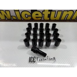 Porcas Lug Nuts para honda,Mazda,etc 32mm 12x1.50 Preto Conjunto 20 Unidades 