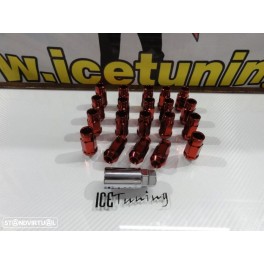 Porcas Lug Nuts para honda,Mazda,etc 45mm 12x1.50 Vermelho Conjunto 20 Unidades