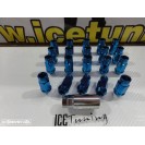 Porcas Lug Nuts Para Honda, Mazda, Ford, Toyota, Hyundai, Lexus, Mitsubishi, Etc 45mm 12x1.50 Azul Conjunto 20 Unidades