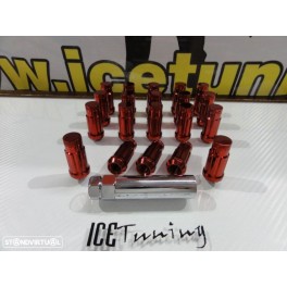 Porcas Lug Nuts Para Honda,Mazda,Etc 45mm 12x1.50 Vermelho Conjunto 20 Unidades