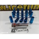 Porcas Lug Nuts Para Honda, Mazda, Ford, Toyota, Hyundai, Lexus, Mitsubishi, Etc 45mm 12x1.50 Azul Conjunto 20 Unidades