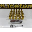 Porcas Lug Nuts Para Honda, Mazda, Ford, Toyota, Hyundai, Lexus, Mitsubishi, Etc 35mm 12x1.50 Dourado Conjunto 20 Unidades
