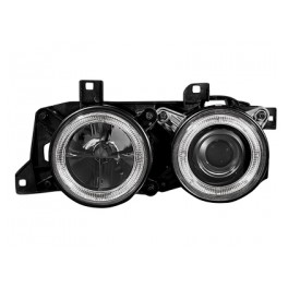 headlights BMW E34 5 Series 88-92 _ 2 halo rims