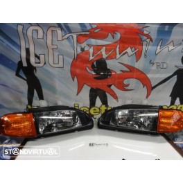 Kit Honda Civic 92-95 2/4 Portas, Coilovers + Farois Frontais + Piscas + Lip