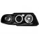 headlights AUDI A4 B5 95-98 _ 2 halo rims _ black