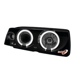 headlights BMW E36 Lim./Touring 7.92-3.98 _ 2 halo rims _ black _ RH