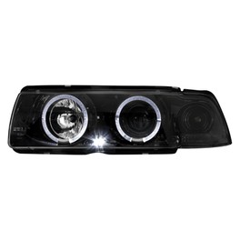 headlights BMW E36 Lim./Touring 7.92-3.98 _ 2 halo rims _ blackchrom