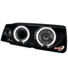 headlights BMW E36 Coup&eacute; 92-98 _ 2 halo rims _ black _ RHD