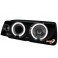 headlights BMW E36 Coupé 92-98 _ 2 halo rims _ black _ RHD